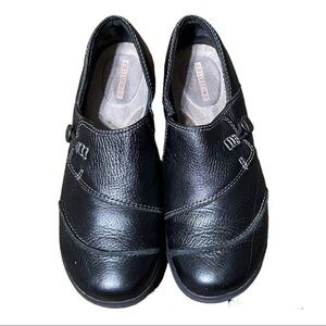 Clarks Collection Black Leather Women Shoes Size 7.5